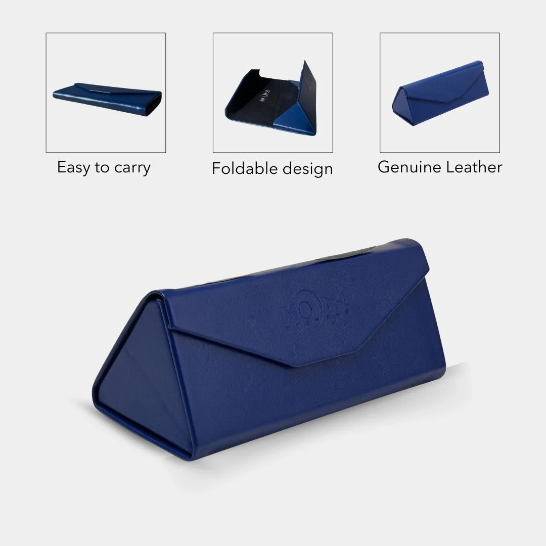 MOONX FOLDABLE CASE (LEATHER) FOR SUNGLASS & EYEGLASS